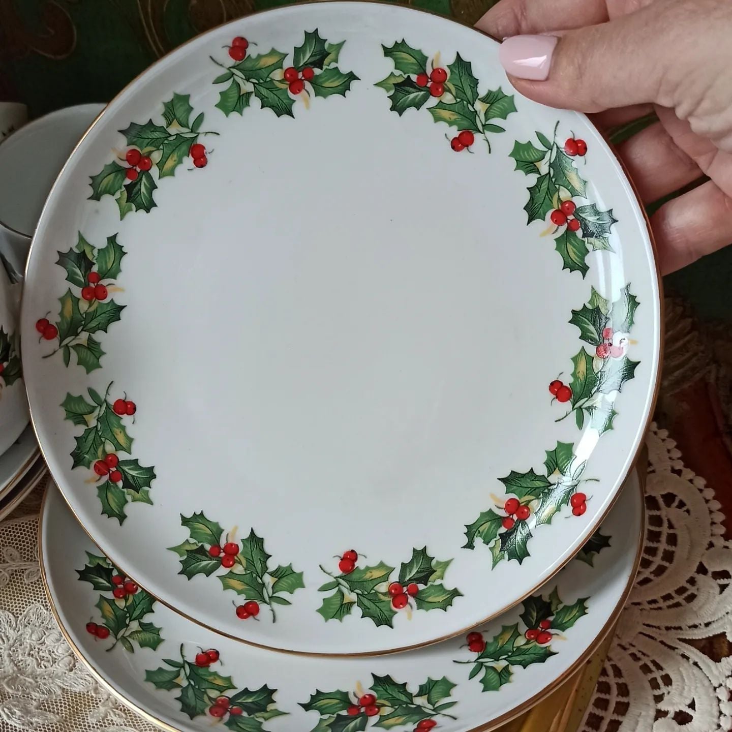 Conjunto de Porcelana  Natalino com 12 Peças