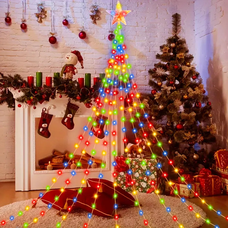 Rede de LED magnética para árvore de Natal