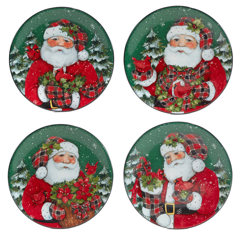 Conjunto de Louças Christmas Lodge Santa com 16 Peças - Serviço para 04 Pessoas